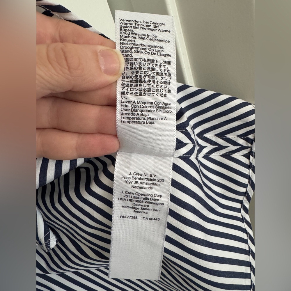 NWT! | J. Crew Delilah dress in striped 100% cotton poplin navy blue & white XXS - Picture 12 of 16
